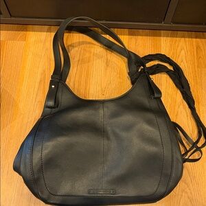 Lucky Brand Black Pebble Leather Shoulder Bag